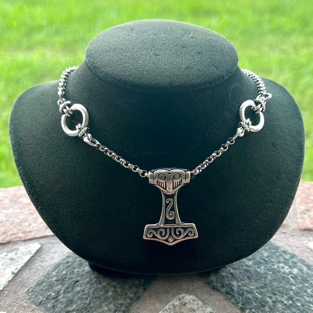 Thor hammer necklace stainless steel material celtic handmade viking chokers